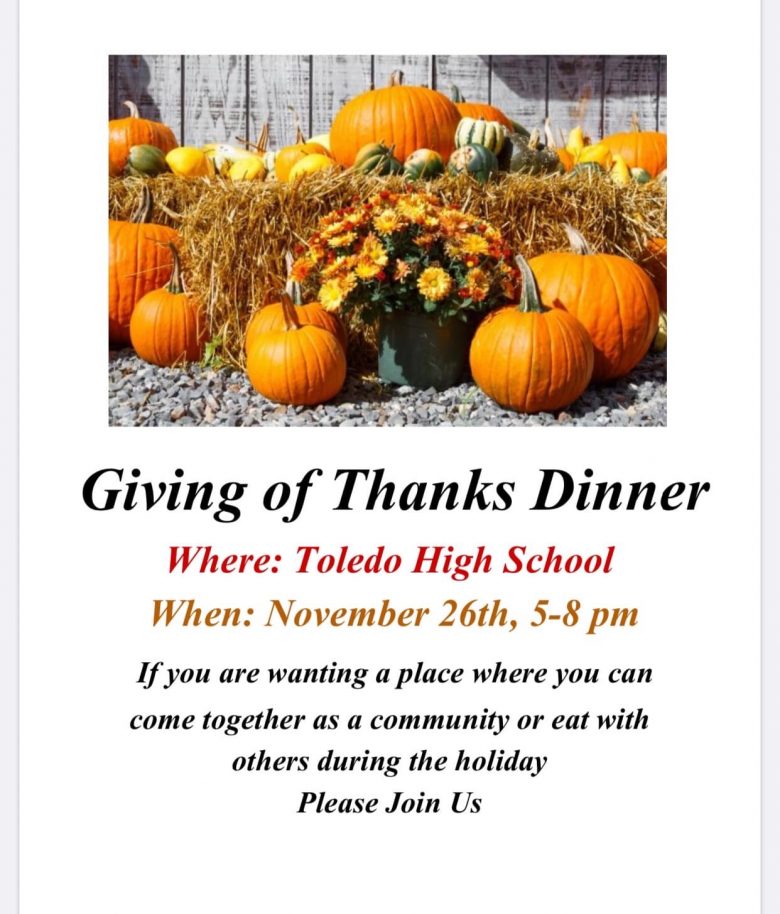 Giving of Thanks Dinner November 26th