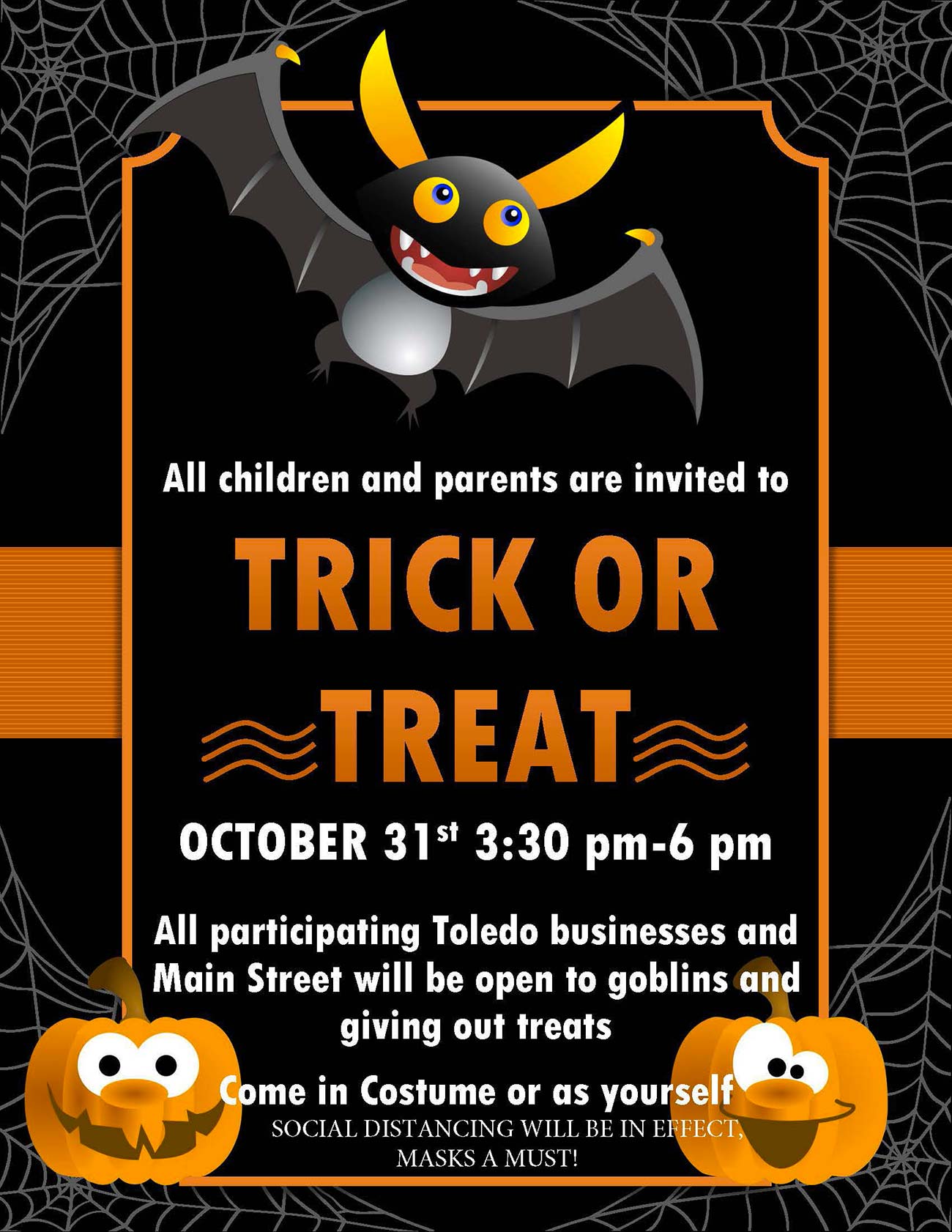 All children and parents invited to Trick or Treat October 31st